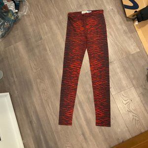 Kenzo X H&m Red Tiger Stripe Wool Leggings